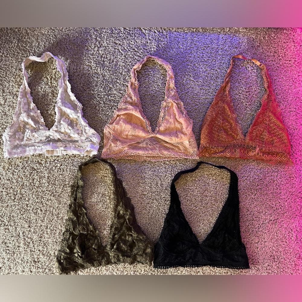 Lace Halter Bralette Set